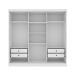 Guarda-Roupa Casal com Espelho Dacar 3 Portas 4 Gavetas Neve