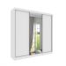 Guarda-Roupa Casal com Espelho Dacar 3 Portas 4 Gavetas Neve