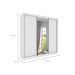 Guarda-Roupa Casal com Espelho Dacar 3 Portas 4 Gavetas Neve