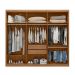 Guarda-Roupa Casal com Espelho Dalila Flex 3 Portas 2 Gavetas Amêndola e Off White