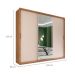 Guarda-Roupa Casal com Espelho Dalila Flex 3 Portas 2 Gavetas Amêndola e Off White
