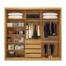 Guarda-Roupa Casal com Espelho Dalila Flex 3 Portas 4 Gavetas Cinamon e Off White