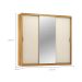 Guarda-Roupa Casal com Espelho Dalila Flex 3 Portas 4 Gavetas Cinamon e Off White