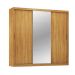 Guarda-Roupa Casal com Espelho Dalila Flex 3 Portas 4 Gavetas Cinamon e Off White