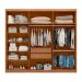 Guarda-Roupa Casal com Espelho Dalila Flex com Prateleiras 3 Portas 2 Gavetas Amêndola e Off White