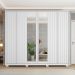 Guarda-Roupa Casal com Espelho Decimus 6 PT 4 GV Branco