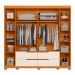 Guarda-Roupa Casal com Espelho Doble 4 Portas 4 Gavetas Cinamomo e Off White
