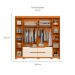 Guarda-Roupa Casal com Espelho Doble 4 Portas 4 Gavetas Cinamomo e Off White