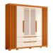 Guarda-Roupa Casal com Espelho Doble 4 Portas 4 Gavetas Cinamomo e Off White