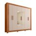 Guarda-Roupa Casal com Espelho Eden 6 Portas 2 Gavetas Freijó e Off White