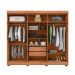 Guarda-Roupa Casal com Espelho Eden 6 Portas 2 Gavetas Freijó e Off White
