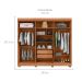 Guarda-Roupa Casal com Espelho Eden 6 Portas 2 Gavetas Freijó e Off White