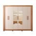 Guarda-Roupa Casal com Espelho Eden 6 Portas 2 Gavetas Freijó e Off White