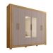 Guarda-Roupa Casal com Espelho Eden 6 Portas 2 Gavetas Lamina Mel e Cacao