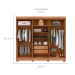 Guarda-Roupa Casal com Espelho Eden 6 Portas 2 Gavetas Lamina Mel e Cacao
