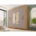 Guarda-Roupa Casal com Espelho Eden 6 Portas 2 Gavetas Lamina Mel e Cacao