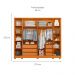 Guarda-Roupa Casal com Espelho Fascínio 6 Portas 6 Gavetas Cinamomo