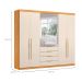 Guarda-Roupa Casal com Espelho Giardino 6 Portas 4 Gavetas Cinnamon e Off White