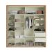 Guarda-Roupa Casal com Espelho Girona 100% MDF 2 Portas 2 Gavetas Freijó e Off White