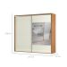 Guarda-Roupa Casal com Espelho Girona 100% MDF 2 Portas 4 Gavetas Freijó e Off White