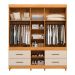 Guarda-Roupa Casal com Espelho Guarujá 6 Portas 4 Gavetas Cinnamon e Off White