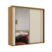 Guarda-Roupa Casal com Espelho Imperium 100% MDF 2 Portas 6 Gavetas Freijó e Off White