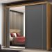 Guarda-Roupa Casal com Espelho Imperium 100% MDF 2 Portas 6 Gavetas Freijó e Titânio