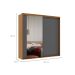 Guarda-Roupa Casal com Espelho Imperium 100% MDF 2 Portas 6 Gavetas Freijó e Titânio