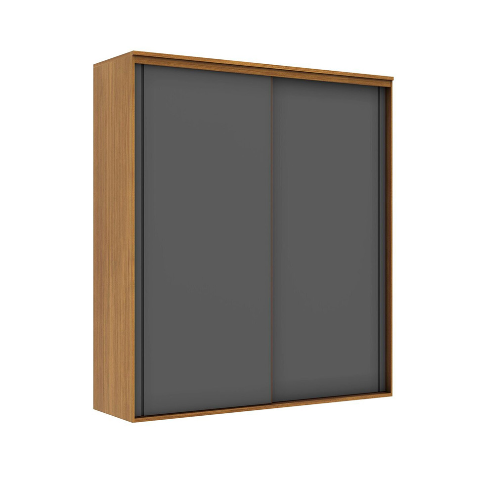 Guarda-Roupa Casal com Espelho Inovatto 100% MDF 2 Portas 6 Gavetas Freijó e Titânio