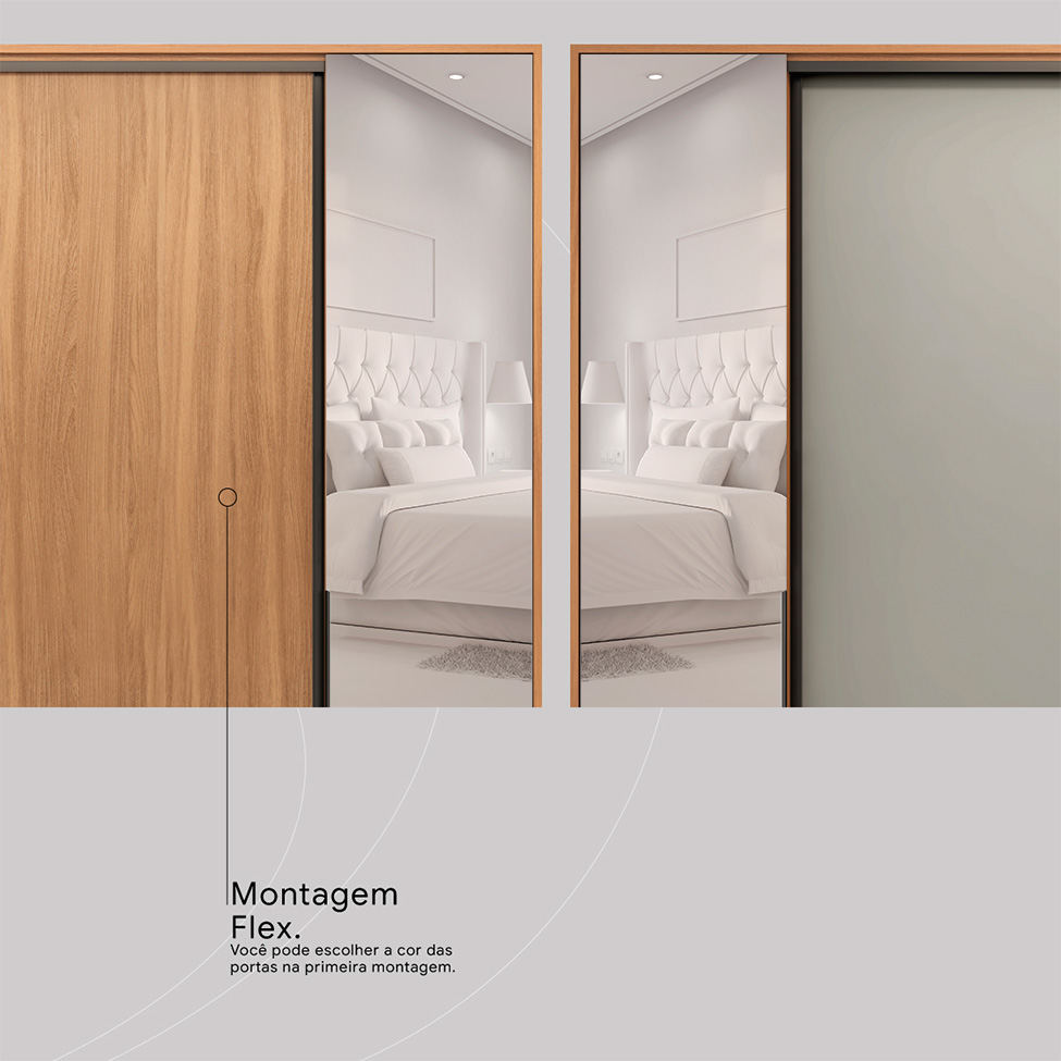 Guarda-Roupa Casal com Espelho Laredo 4 Portas 4 Gavetas Amêndola e Nude