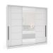 Guarda-Roupa Casal com Espelho Lisboa 3 Portas 4 Gavetas Branco