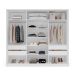 Guarda-Roupa Casal com Espelho Lisboa 3 Portas 4 Gavetas Branco