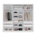 Guarda-Roupa Casal com Espelho Lisboa 3 Portas 4 Gavetas Branco e Azul