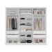 Guarda-Roupa Casal com Espelho Lisboa 3 Portas 4 Gavetas Branco e Cinza
