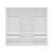Guarda-Roupa Casal com Espelho Lisboa 3 Portas 4 Gavetas Branco e Cinza