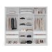 Guarda-Roupa Casal com Espelho Lisboa 3 Portas 4 Gavetas Branco e Creme