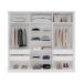 Guarda-Roupa Casal com Espelho Lisboa 3 Portas 4 Gavetas Branco e Verde