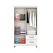 Guarda-Roupa Casal com Espelho Lisboa 4 Portas 2 Gavetas Branco