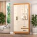 Guarda-Roupa Casal com Espelho Lisboa 4 Portas 2 Gavetas Cinamomo e Off White