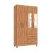 Guarda-Roupa Casal com Espelho Lisboa 4 Portas 2 Gavetas Mel