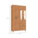 Guarda-Roupa Casal com Espelho Lisboa 4 Portas 2 Gavetas Mel