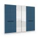 Guarda-Roupa Casal com Espelho Lisboa 6 Portas 4 Gavetas Branco e Azul
