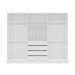 Guarda-Roupa Casal com Espelho Lisboa 6 Portas 4 Gavetas Branco e Azul