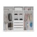 Guarda-Roupa Casal com Espelho Lisboa 6 Portas 4 Gavetas Branco e Cinza