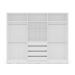 Guarda-Roupa Casal com Espelho Lisboa 6 Portas 4 Gavetas Branco e Cinza