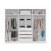 Guarda-Roupa Casal com Espelho Lisboa 6 Portas 4 Gavetas Branco e Creme