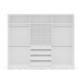 Guarda-Roupa Casal com Espelho Lisboa 6 Portas 4 Gavetas Branco e Creme