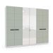 Guarda-Roupa Casal com Espelho Lisboa 6 Portas 4 Gavetas Branco e Verde