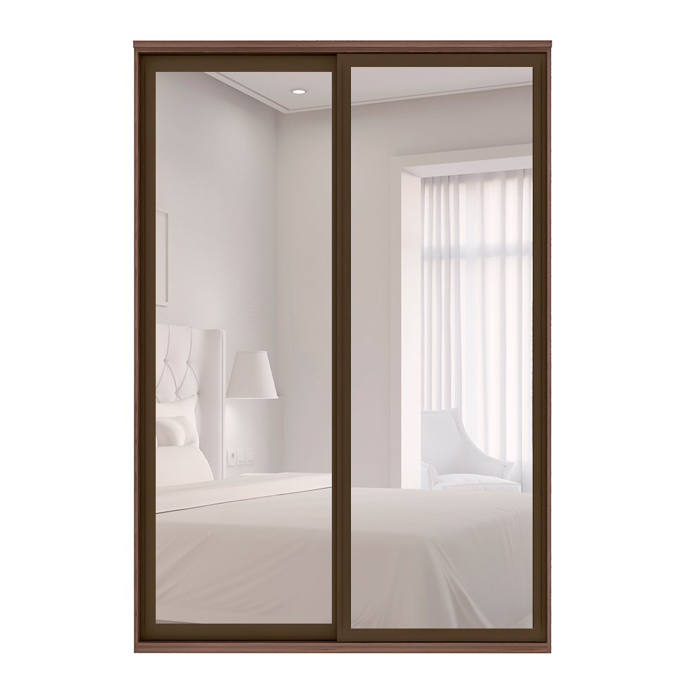Guarda-Roupa Casal com Espelho Londres II 2 Portas 3 Gavetas Marrom
