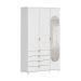 Guarda-Roupa Casal com Espelho Look 3 Portas 4 Gavetas Branco